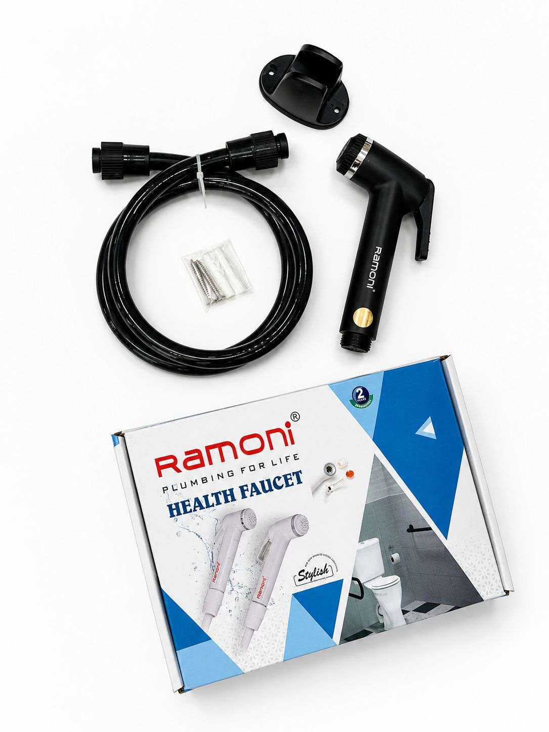 Ramoni Premium PTMT Health Faucet 1,5 Miter Black