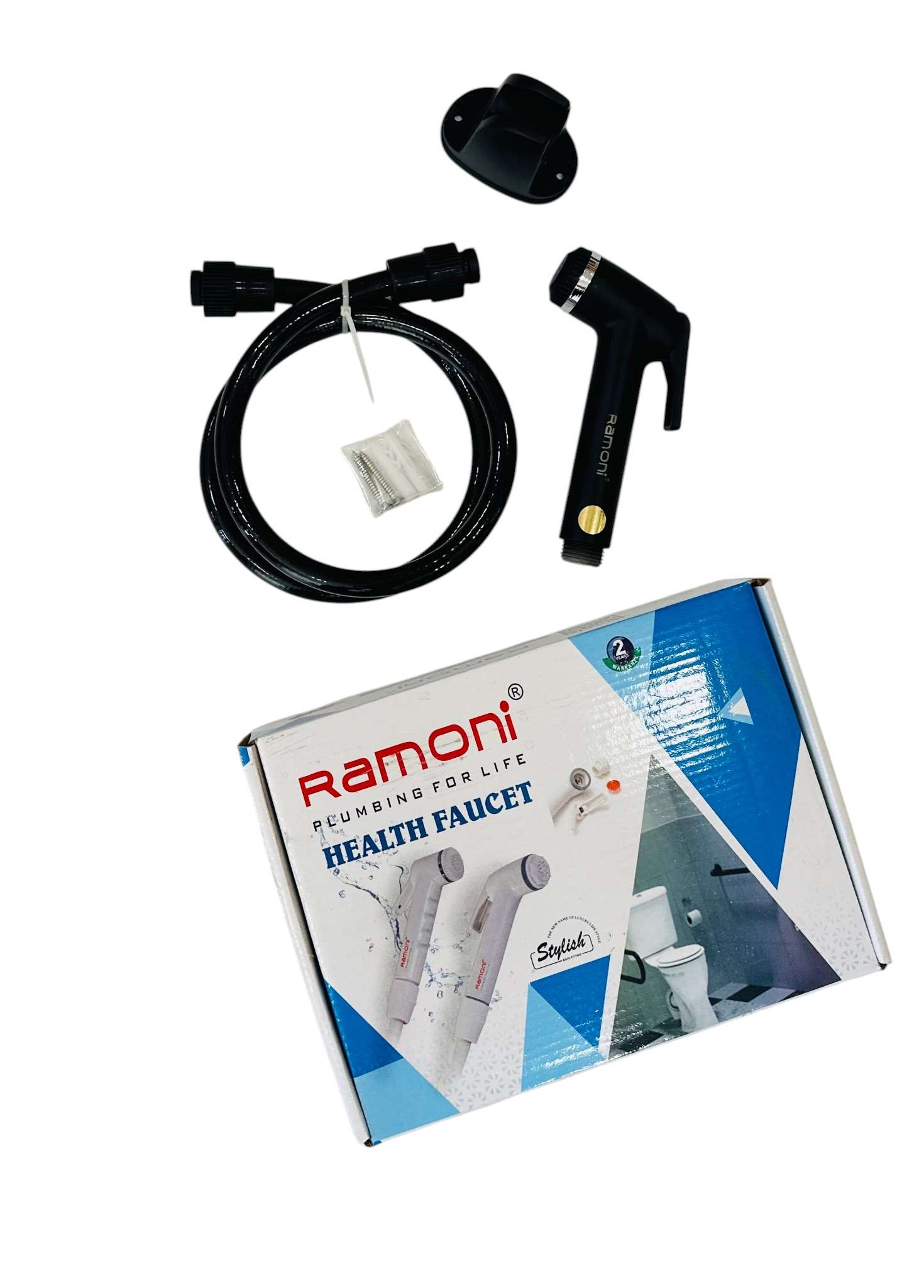 Ramoni Premium PTMT Health Faucet 1 Miter Black