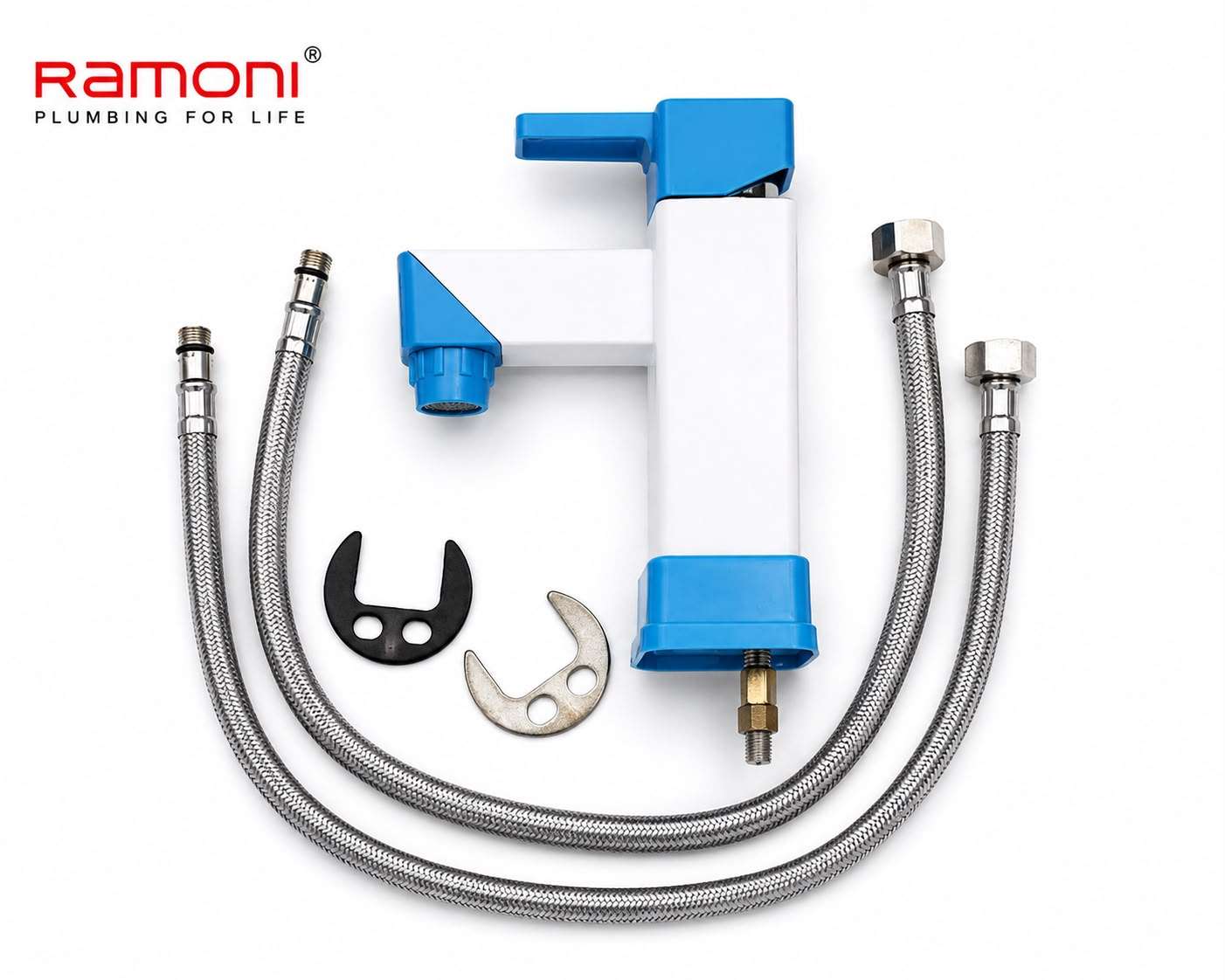 Ramoni Premium PTMT Center Hole Basin Mixer Table Tap Square