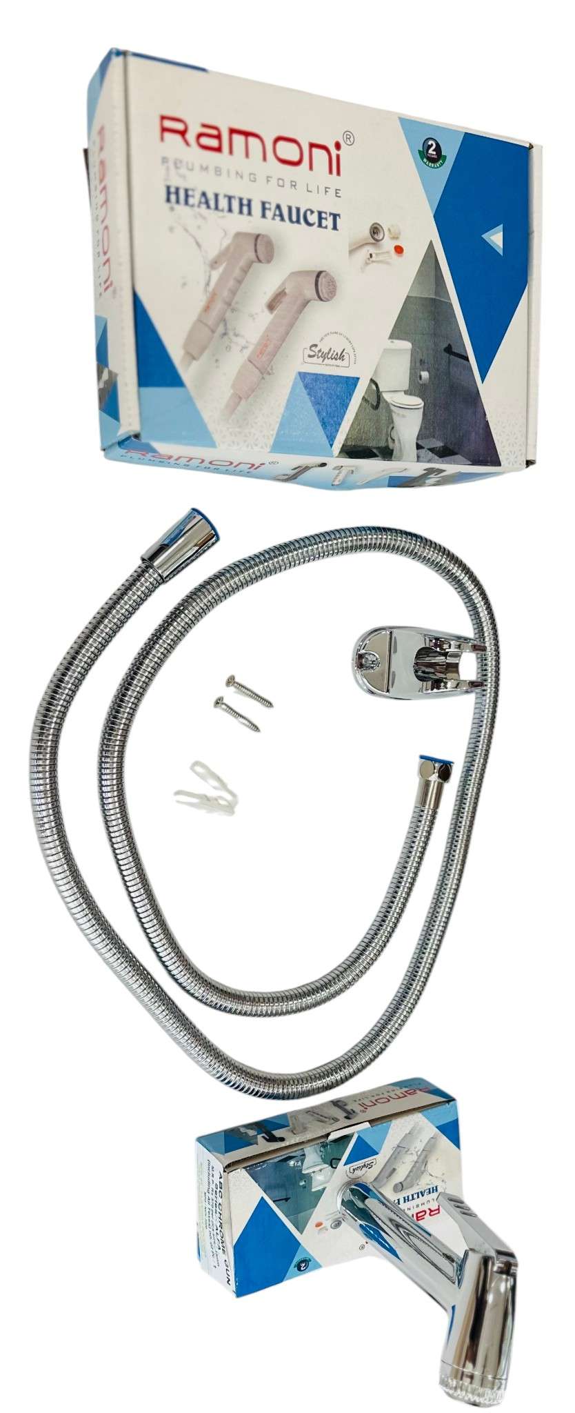 Ramoni Premium Health Faucet Cp Chrome 1,5 Miter Flexiblue Tube